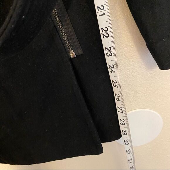 Kenneth Cole wool blend black pea trench coat belted goth Y2K -XS - Picture 6 of 12